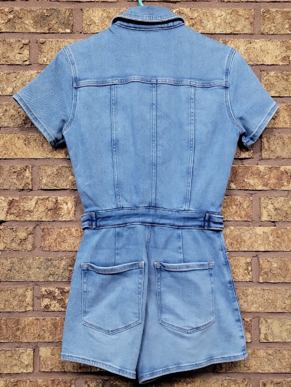 Good American Fit for Success Denim Romper Size 2 Small Cotton Stretch - Picture 9 of 16
